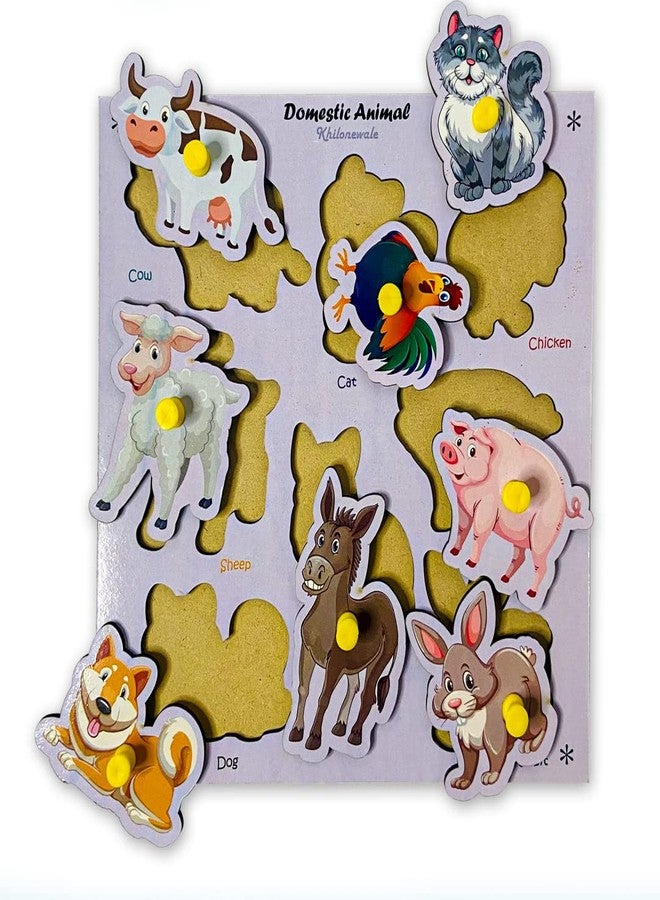 Khilonewale Wooden Domestic Animal Puzzles for Kids, Educational Toys for Toddlers & Preschoolers, Jigsaw Puzzles Size 20cm 20cm - Image 3